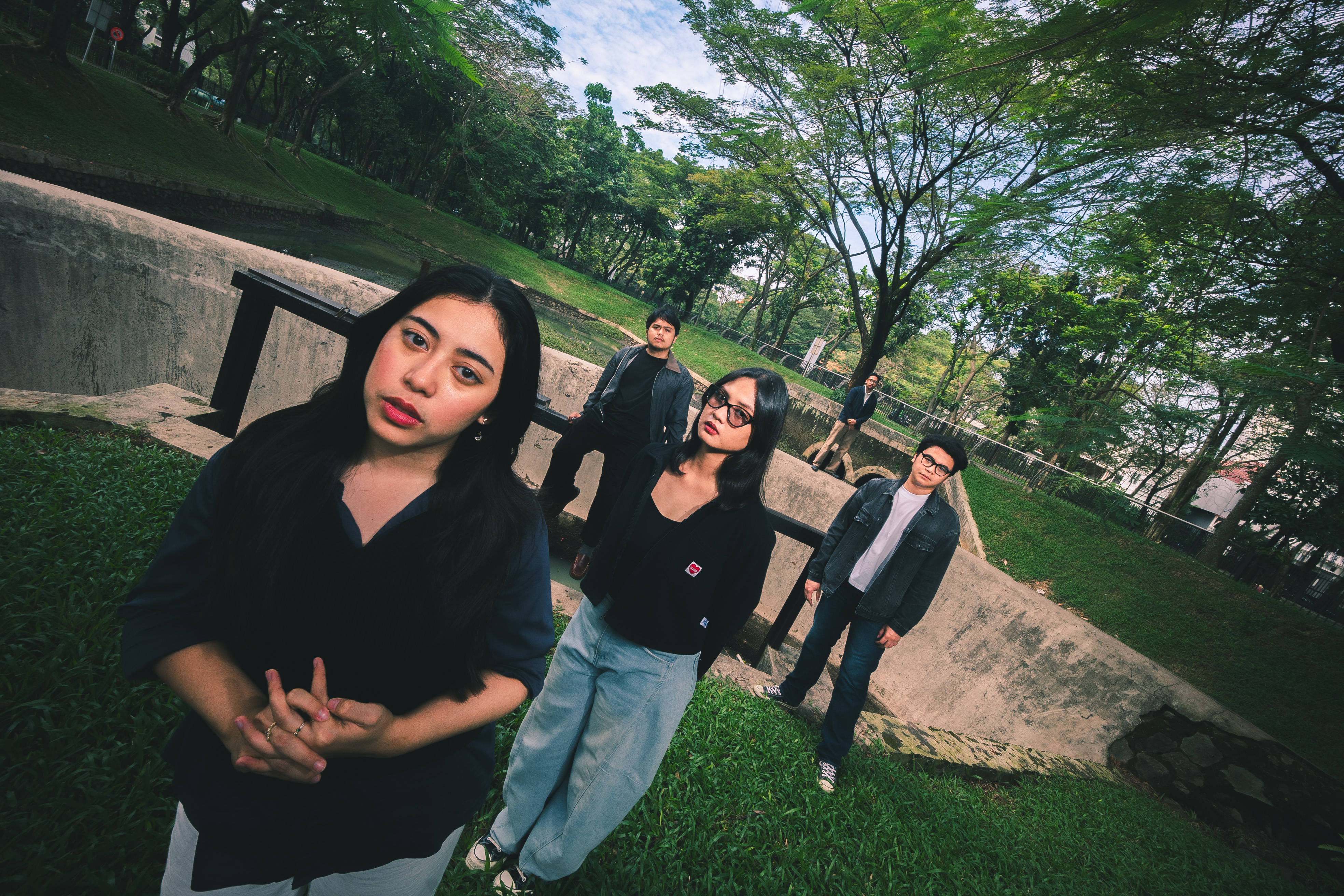Tailwhip's five members photographed together in Bintaro